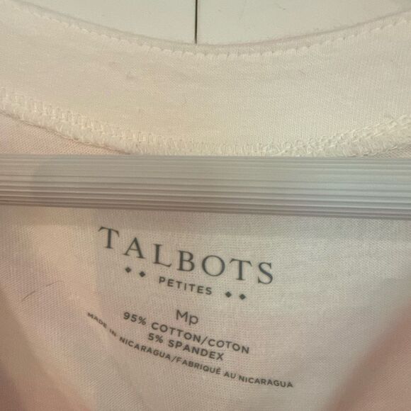 Talbots striped boatneck button neck ombray top size MP - Picture 4 of 8